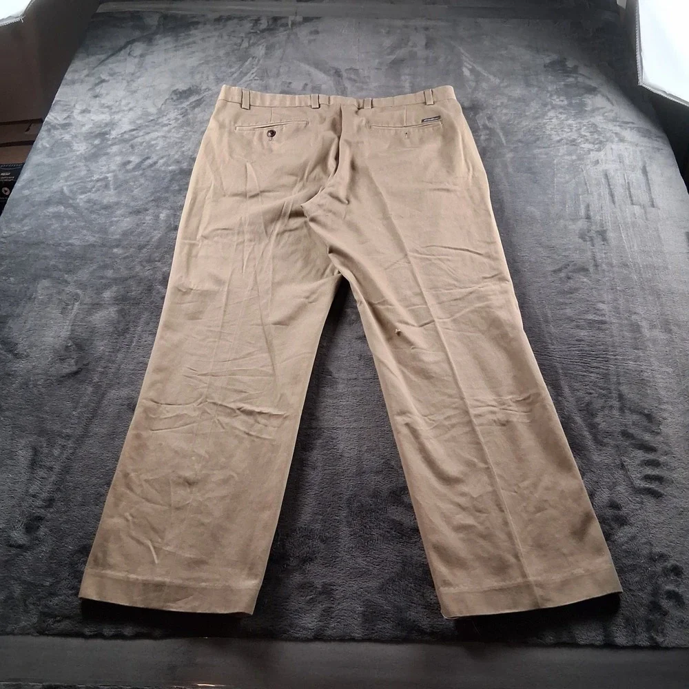 Eddie Bauer Chino Pants Mens 38x30 Khaki Tan Straight Leg Flat Front Casual